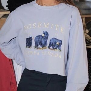 Brandy Melville Yosemite light blue cropped sweatshirt